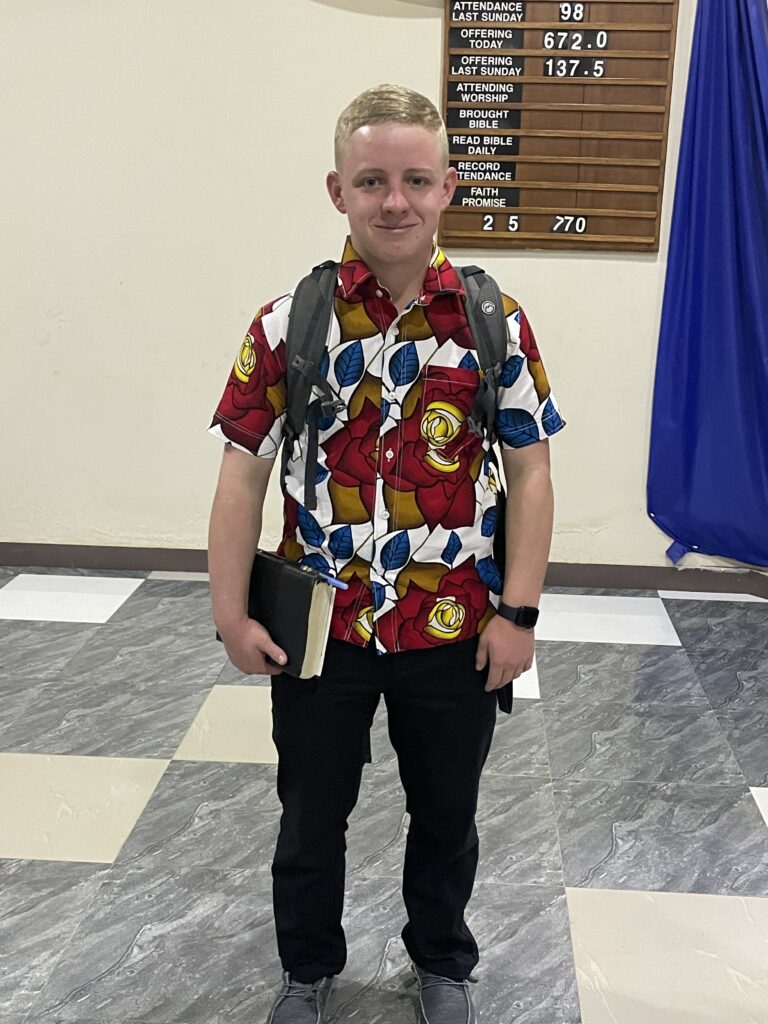 Gilbert Consford at Mt. Calvary Fundamental Baptist Church in Ghana.