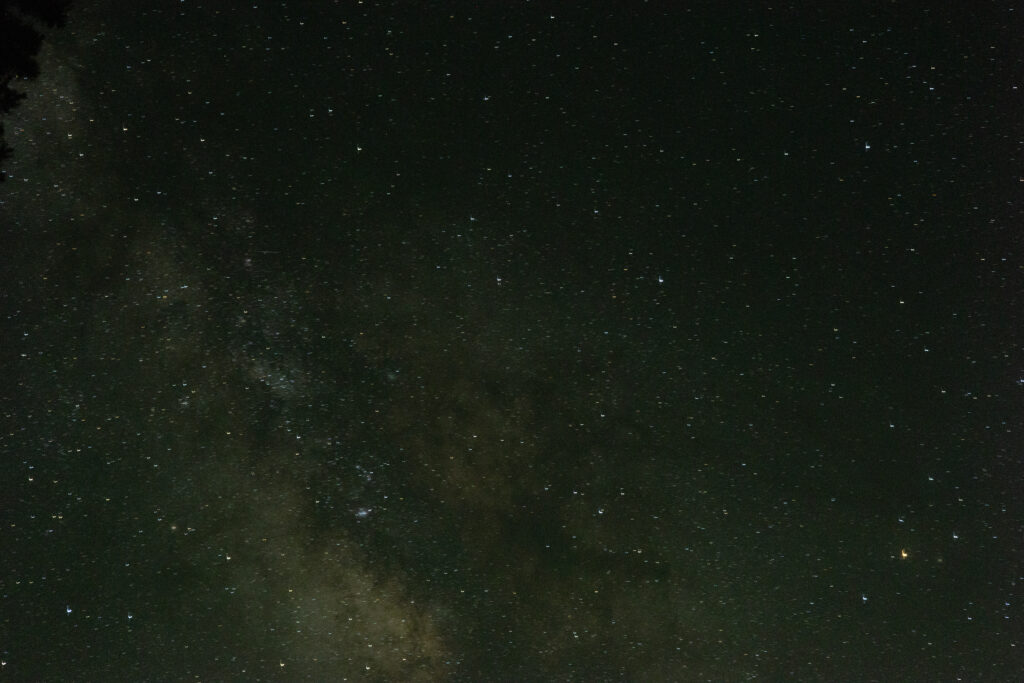 Wide view of starlit sky in Arizona during mission trip