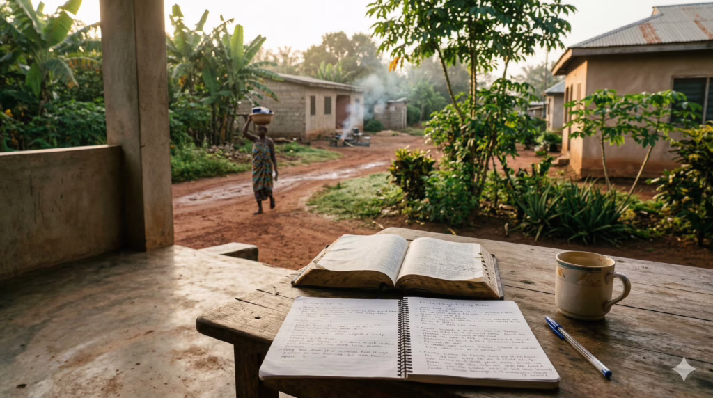 Missionary internship for ministry training in Ghana with Bible reading and Fante language study at a missionary home